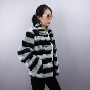 Оптовая продажа, зимняя теплая куртка из Шиншиллы с натуральным кроличьим мехом, большие размеры, женские пальто - Product Image 4