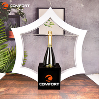 Support de bouteille de vin LED personnalisé, écologique et recyclable, avec présentoir floral pour les boîtes de nuit