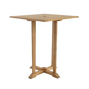 Modern <b>Square</b> Teak Wood <b>Bar</b> <b>Table</b> for Dining Picnic Kitchen Hotel Patio Garden Beach Outdoor-Durable Garden Furniture - Product Image 2