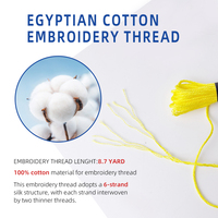 Ensemble de 2 fils à broder en filament mercerisé de haute ténacité, 100% coton égyptien teint, point de croix, 9 tailles, fils de 8 m
