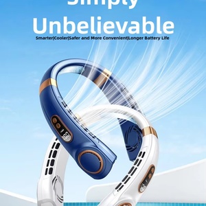 Ventilador de Cuello Portátil Recargable por USB, Cinco Velocidades, Enfriamiento Rápido con Hielo, Dispositivo de Enfriamiento de Aire Portátil para Coche y Exteriores - Product Image 5
