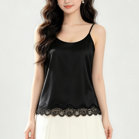 OEM ODM Camisole en dentelle pour femme avec soutien-gorge intégré, bretelles spaghetti, grande taille, nylon et élasthanne