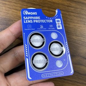 Protecteur de lentille en verre <span class=keywords><strong>saphir</strong></span> PVD anneau en acier inoxydable AR <span class=keywords><strong>Film</strong></span> de protection de caméra arrière antireflet pour iPhone 17 Pro Max 17 - Product Image 3