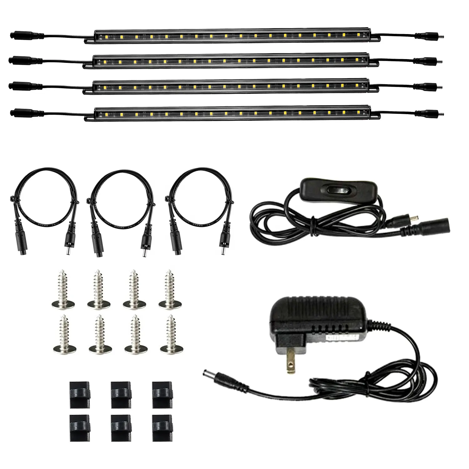 New LED Safe Lighting Kit 6 Pack Dimmer Switch 12"" Light Bars 5000K for Under Cabinet Gun Safe Closet Kitchen Shelf