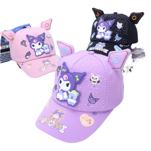 Moda Sanrios 3D Kuromi Girls Gorra de béisbol Cute Kids Hip Hop Summer Hat con protección solar para niñas - Product Image 1
