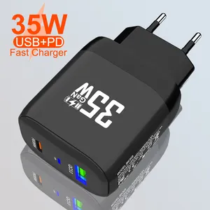 PC Fireproof Materials EU US UK AU GaN PD 35W Wall Charger A+C Mobile Device Adapter Laptop Plug Best Seller