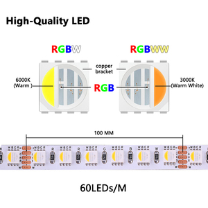 DC 12V SMD5050 4-in-1 RGBW rgbww <span class=keywords><strong>LED</strong></span> Strip - 60 <span class=keywords><strong>LED</strong></span>/M-không thấm nước IP67/IP65/ip30-RGB & băng trắng ấm - Product Image 2