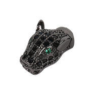 Entretoises micro-pavées en laiton, perles tête de léopard yeux verts, entretoises micro-serties, fournitures et matériaux pour la fabrication de bijoux DIY
