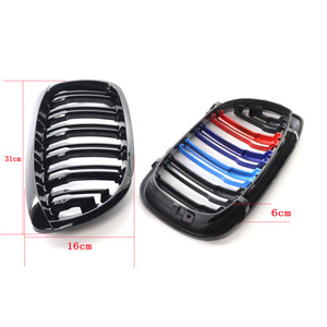 กระจังหน้า BMW E46 สีดำลายเส้นคู่ สามสี สไตล์ M สำหรับรุ่นปี 2003 2005 ซีรีส์ 3 แบบสองประตู - Product Image 4