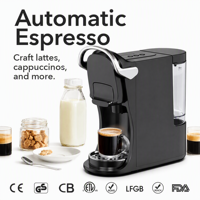 Machine à expresso à capsules pour usage domestique, cafetière avec mousseur à lait intégré pour latte et cappuccino