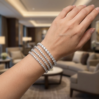 Bracelet tennis en or massif 10K 14K avec diamants de laboratoire certifiés IGI, taille ronde 3mm, 5 carats, quatre griffes, 7,5 pouces, fabrication sur mesure