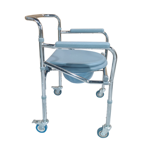 Chaise de toilette roulante réglable pour personnes âgées, chaise de <span class=keywords><strong>douche</strong></span> mobile en acier, hauteur réglable, <span class=keywords><strong>aide</strong></span> à la salle de bain - Product Image 1