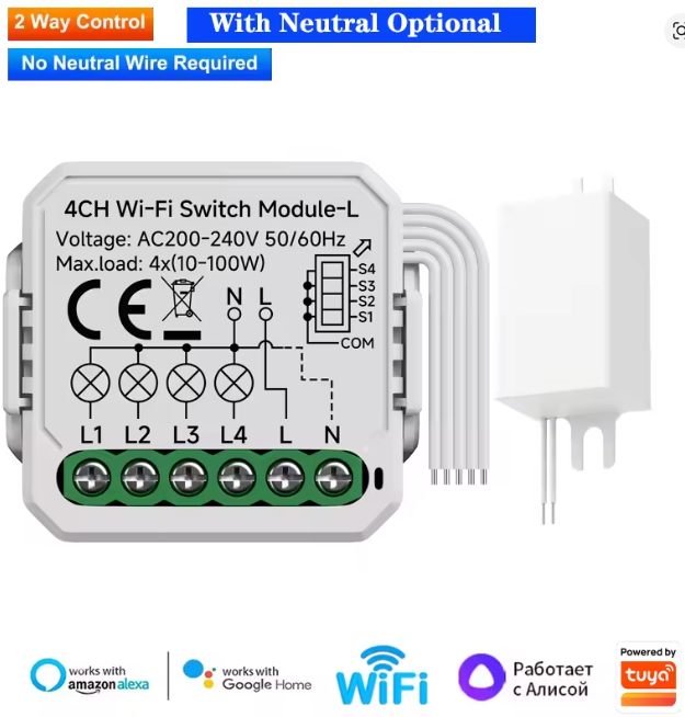 White   4Gang WIFI-L
