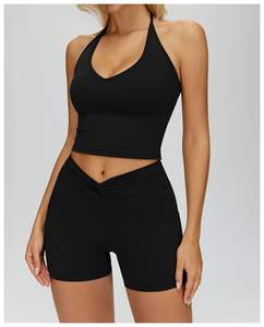 Vente en gros de 4 pièces de vêtements de sport pour femmes, tenues de fitness flexibles, jupes de pilates assorties, leggings, chemises à fermeture éclair, ensembles doux - Product Image 5