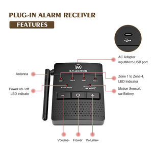 Kablosuz şarj <span class=keywords><strong>Alarm</strong></span> sistemi toptan 800M 1 alıcı ve 2 sensör algılama mesafesi - Product Image 5