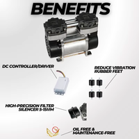 Compresor de Aire Portátil de Pistón DC24V 230W, 7 bar, 50L/MIN, Motor Refrigerado por Aire, para Sistemas Neumáticos de Robots Móviles