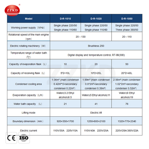 Rotavapor à double condenseur sous vide D-R-1010 avec système de contrôle numérique, condenseur haute efficacité, fonction de sécurité, évaporateur rotatif - Product Image 6