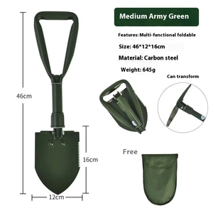 Pala de acero al manganeso de estilo multifuncional para exteriores, herramienta de excavación portátil plegable montada en el coche para suelo de Camping - Product Image 2