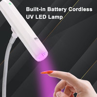 Séchoir à ongles portable 2-en-1 de bureau 9W MINI Lampe UV LED sans fil rechargeable automatique pour gel à ongles avec batterie GRS