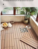 Plancher en bois composite de luxe pour terrasse extérieure, modèle Formosa, à double verrouillage, à emboîtement, autoportant, étanche