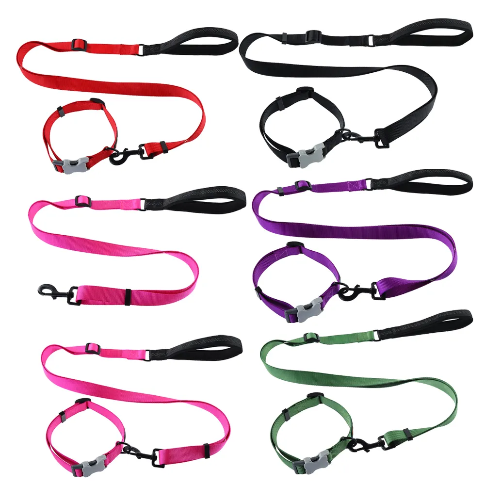 Dog Running Leash Adjustable Handle Polyester Rope Pet Lead Belt dog leashes custom logo Elastic Safety Rope for Dog