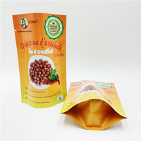 Sachet refermable à trois soudures latérales avec fenêtre en PET/VMPET/PE, homologué FDA, pour scellage thermique, imprimé en héliogravure, faible MOQ, personnalisé pour snacks et biscuits