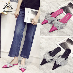 Zapatillas de Mujer Nuevas de Primavera 2022, Mules con Punta Puntiaguda, Zapatos Planos Casuales para Mujer, Sandalias Deslizantes - Product Image 2