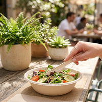 XS-D1 Ensemble d'ustensiles de table jetables en fibre de bagasse de canne à sucre, 100% compostable et biodégradable, couteau jetable