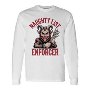 Camiseta de manga larga Naughty List Enforcer, unisex, con cuello redondo, estampado digital, camisa navideña - Product Image 1
