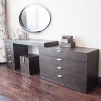 Table de toilette extensible pour chambre à coucher, design simple pour petits espaces, en chêne