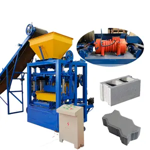 Small Investment QT 4-24 Semi-Automatic Hollow Block Brick Making Machine