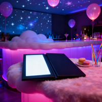 Panneau d'affichage pliable rétroéclairé à LED rechargeable pour menu, idéal pour restaurants, bars, hôtels – Support moderne lumineux pour recettes
