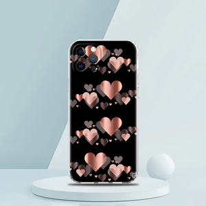 Custodia per telefono di lusso rosa rosa amore cuore per <span class=keywords><strong>iPhone</strong></span> 16 15 14 13 12 <span class=keywords><strong>11</strong></span> 17 Max xx X XR SE 7 8 Plus <span class=keywords><strong>Cover</strong></span> morbida in Silicone TPU trasparente - Product Image 6
