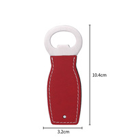Ouvre-bouteille en cuir PU ébauches de sublimation peut ouvrir ouvre-bouteille de bière Restaurant bière outil d'ouverture en métal cadeau LOGO personnalisé