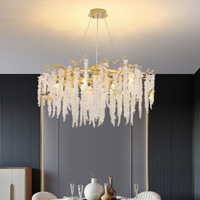 Lustre en cristal de luxe moderne français pour hauts plafonds branche de style rétro pour la maison hôtel restaurant pour lampes de taille moyenne