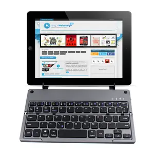 新款迷你折叠式无线蓝牙键盘可充电铝制键盘，带笔记本电脑和手机支架