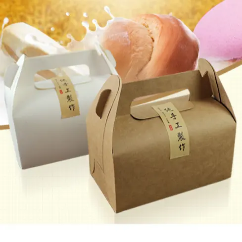 صندوق تغليف وافل الكعك المخصص, صندوق كرافت من الورق ، صندوق هدايا للخبز ، صندوق معجنات محمول ، مصنوع من الكرتون المخصص
