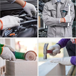 Gants de travail en coton texturé <span class=keywords><strong>SJS</strong></span> <span class=keywords><strong>SJS</strong></span>-CB, flexibles et durables, pour la construction, noirs, sans poudre, vente en gros d'usine - Product Image 5