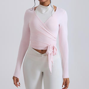 RUIQUWIN Wholesale Custom Women's Lightweight Seamless Fitness <b>Top</b> Tight Fit Long Sleeve Quick Dry Yoga Wear Running Sports Gym - Product Image 3