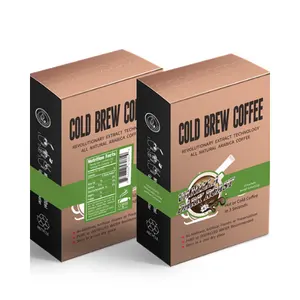 % 100% saf sıcak/soğuk suda çözünür zarif kokulu vanilya Dark Roast kahve 10 poşet/paket