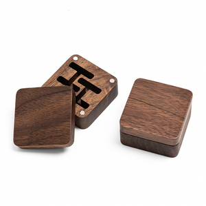Set di <span class=keywords><strong>gemelli</strong></span> Vintage Mini 45mm da viaggio in legno naturale <span class=keywords><strong>per</strong></span> un paio - Product Image 2