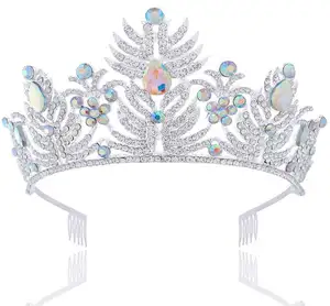 Women Asia-Europe Stud Colored Crystal Colorful Fashion Birthday Rhinestone Beauty Pageant Crown Tiaras Tiara