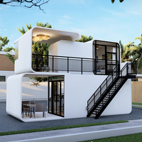 Fabrication sur mesure Petite Maison sur le thème de la pomme Conteneur préfabriqué mobile en duplex préfabriqué Structure en acier étanche à 3 chambres à coucher