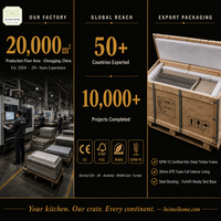 Cuisine complète sur mesure avec placage noyer, fermeture douce ivoire, panneaux E0, plan de travail en quartz, conformité ISPM-15, emballage export, fabrication OEM