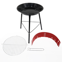 Barbecue au charbon de bois pliable de style coréen en acier émaillé, réglable en hauteur, pour 3 à 5 personnes, avec dispositif de sécurité anti-flamme