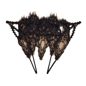 Ding Zhi Mei String sexy en dentelle noire transparente pour femme, taille basse, entrejambe ouvert, grande taille - Product Image 5