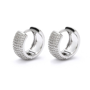 Zhenlu Jewelry Clip-on Earrings Gold <b>Silver</b> Rose Gold Micro Insert Zirconia <b>Hoop</b> Party Fashion Jewelry - Product Image 4