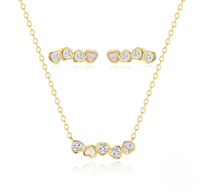 Ensemble de collier et boucles d'oreilles polyvalents en argent sterling S925 avec opale et accent zircon, vente en gros