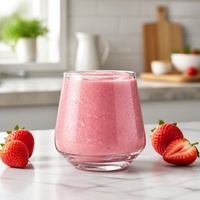 Verre à boire sans pied transparent de 300 ml, avec taille incurvée, base épaisse et plate, bord lisse, pour jus, eau, smoothies aux fruits, usage quotidien