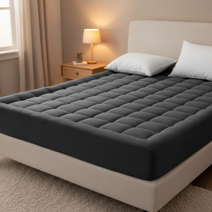 Cubrecolchón Grueso al por Mayor, Acolchado de Microfibra Suave y Esponjoso, Protector de Colchón para Hotel y Hogar, Gris Oscuro - Product Image 1